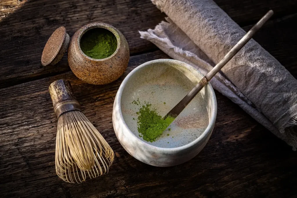 Bocal de thé glacé à la pêche avec menthe sur une terrasse ensoleillée