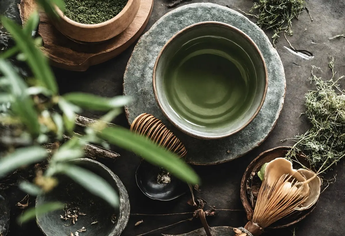 Préparation d'une infusion de plantes dans une théière avec herbes